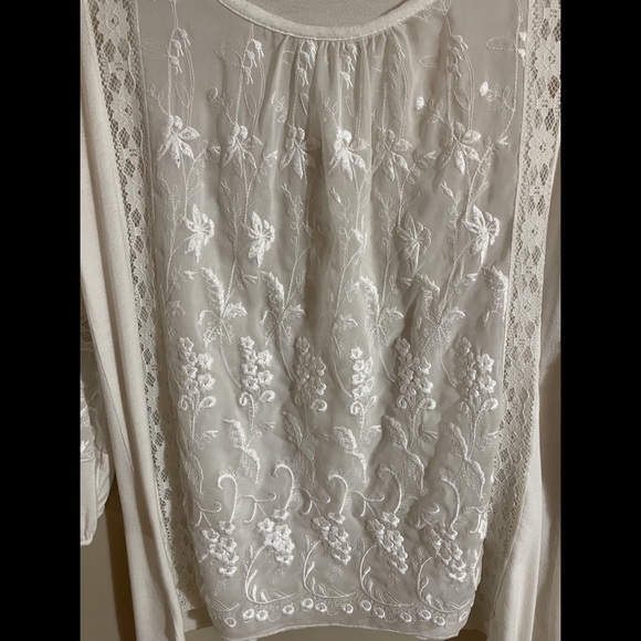 KENAR Boho Lace Embroidered Blouse - Size XSmall - Picture 2 of 5